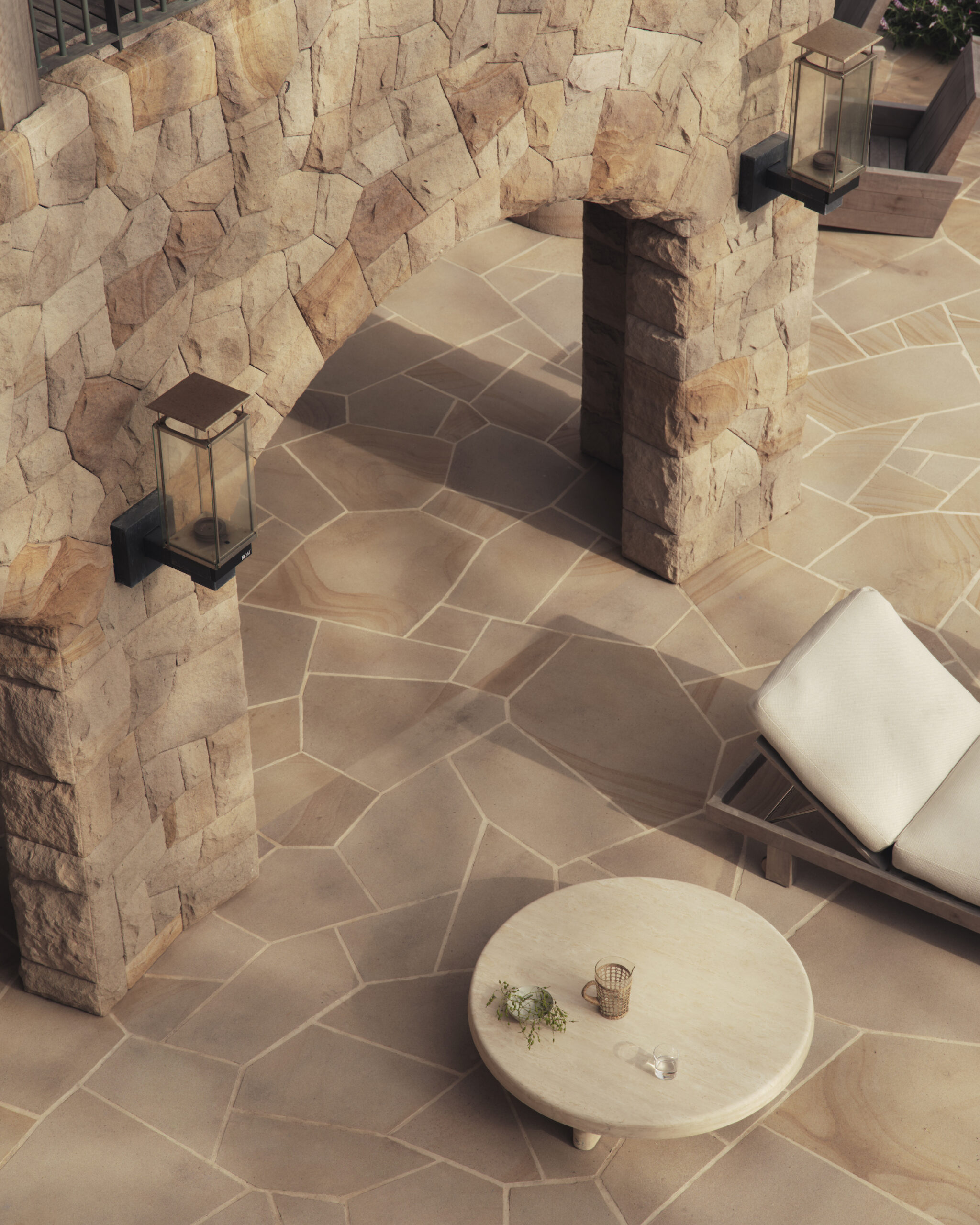 crazing pave sandstone pool terrace